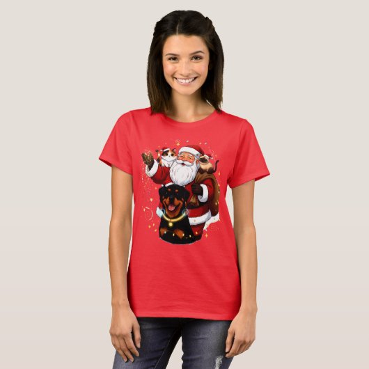 Pawsitively Enchanted: Santa’s Magical Pet Moment Tシャツ (正面フル)