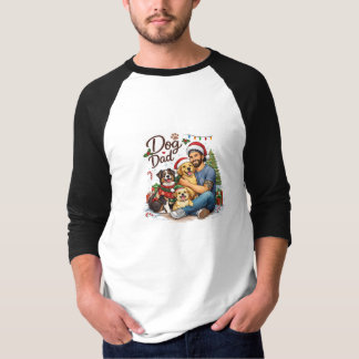 Pawsitively Festive Dog Dad T-Shirt – Christmas Gi Tシャツ