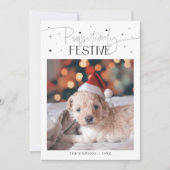 Pawsitively Festive Dog Photo White Christmas  シーズンカード (正面)