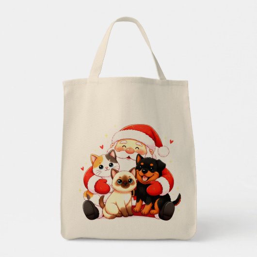 Pawsitively Huggable: Santa’s Snuggle Squad トートバッグ (裏面)