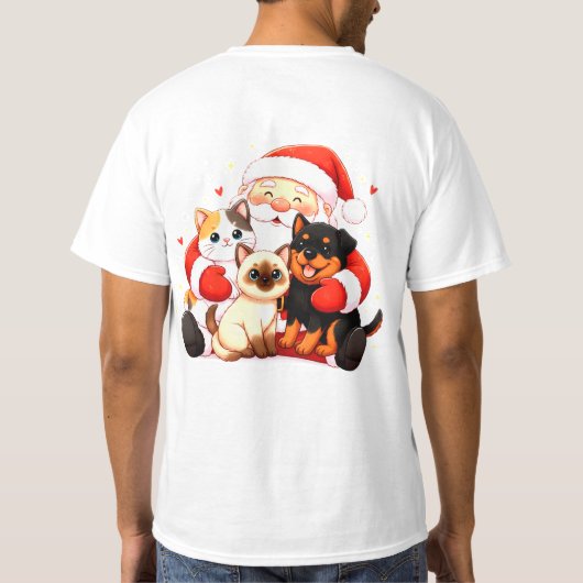 Pawsitively Huggable: Santa’s Snuggle Squad Tシャツ (裏面)