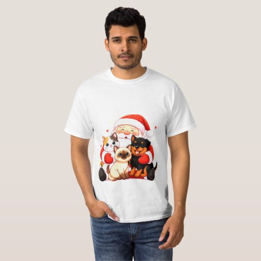 Pawsitively Huggable: Santa’s Snuggle Squad Tシャツ (正面フル)