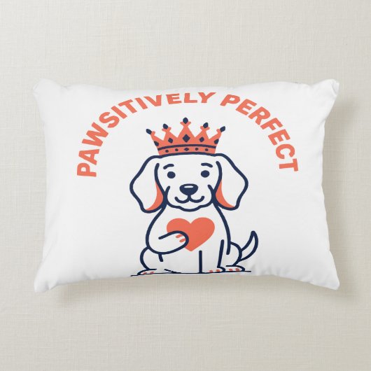 Pawsitively Perfect Royal Dog Nursery Decor アクセントクッション (正面)