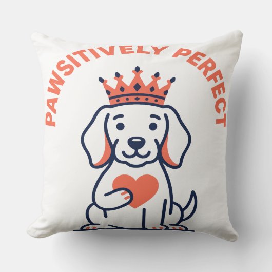 Pawsitively Perfect Royal Dog Nursery Decor クッション (正面)