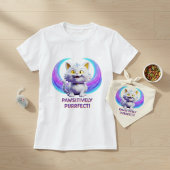 Pawsitively Purrfect Cute Cartoon White Cat Pun Tシャツ