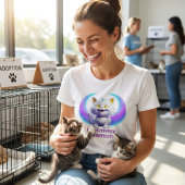 Pawsitively Purrfect Cute Cartoon White Cat Pun Tシャツ