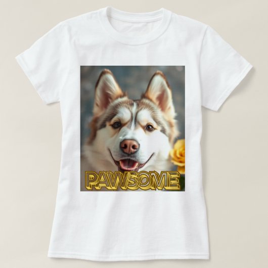  PAWsom! Cute Husky Tee Tシャツ (デザイン正面)