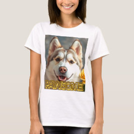  PAWsom! Cute Husky Tee Tシャツ