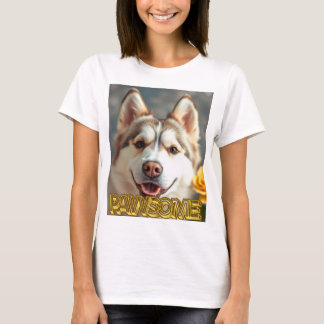  PAWsom! Cute Husky Tee Tシャツ