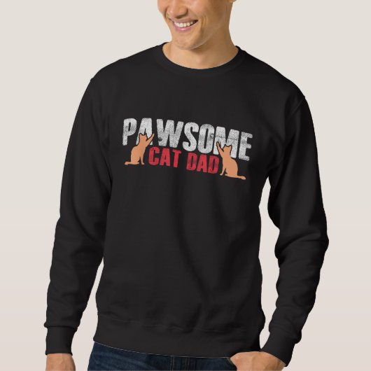 PAWSOME最高のヴィンテージパパEver Shirt Cat Daddy スウェットシャツ (正面)