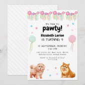 Pawsome誕生日Bash子供の誕生日に参加 招待状 (正面/裏面)