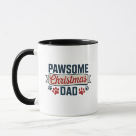 Pawsome Christmas Dad マグカップ