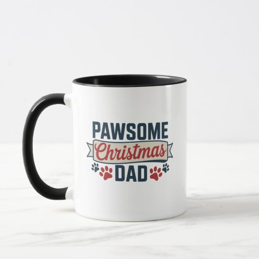 Pawsome Christmas Dad マグカップ (左)