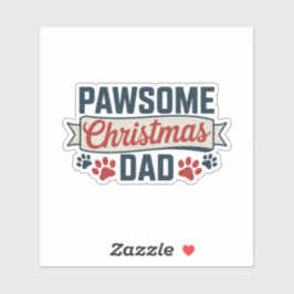 Pawsome Christmas Dad - Dog Holiday シール