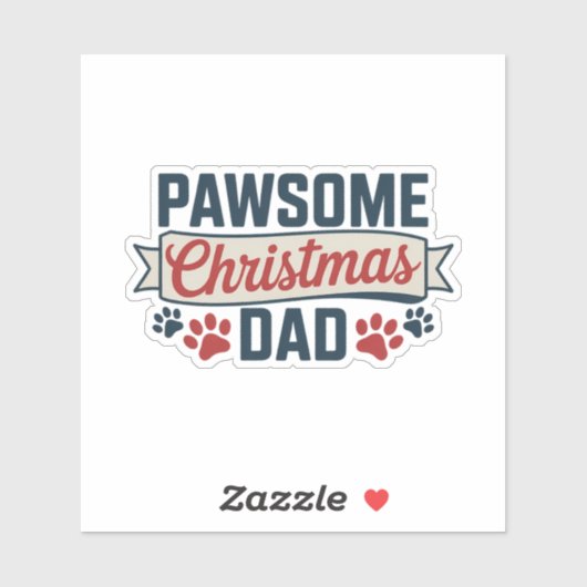 Pawsome Christmas Dad - Dog Holiday シール (シート)