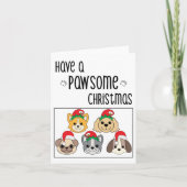 Pawsome Dog Christmas Card カード (正面)