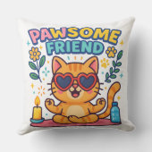 Pawsome Friend Because Every Cat Deserves Love クッション (裏面)