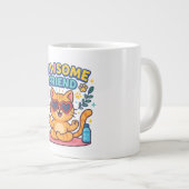 Pawsome Friend Because Every Cat Deserves Love ジャンボコーヒーマグカップ (正面右)