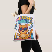 Pawsome Friend Because Every Cat Deserves Love トートバッグ (クローズアップ)