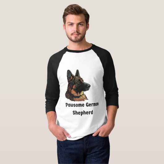 Pawsome German Shepherd Tシャツ (正面フル)