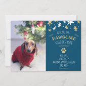 Pawsome Holiday Season Pet Holiday Photo シーズンカード (正面)