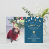 Pawsome Holiday Season Pet Holiday Photo シーズンカード (スタンド正面)