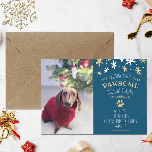 Pawsome Holiday Season Pet Holiday Photo シーズンカード