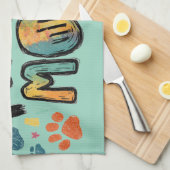 Pawsome MOMお洒落グラフィックとPawsカラフル キッチンタオル (四つ折り)