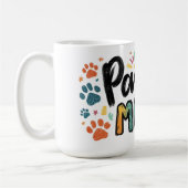 Pawsome MOMお洒落グラフィックとPawsカラフル コーヒーマグカップ (左)