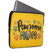 Pawsome MOMお洒落グラフィックとPawsカラフル ラップトップスリーブ (正面右)