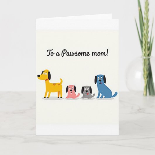 Pawsome Moms Day 犬の友達カード カード (正面)