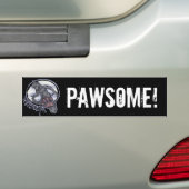 、PAWSOME pawsome! バンパーステッカー (車上)