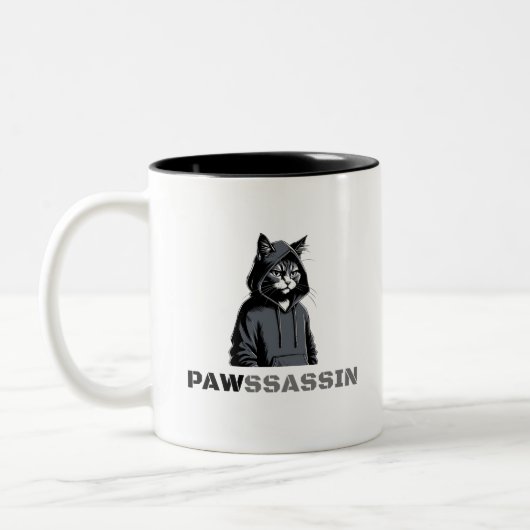 PAWSSASSIN - フードキャット コーヒーマグ ツートーンマグカップ (左)