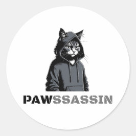 Pawssassin Cat Sticker ラウンドシール