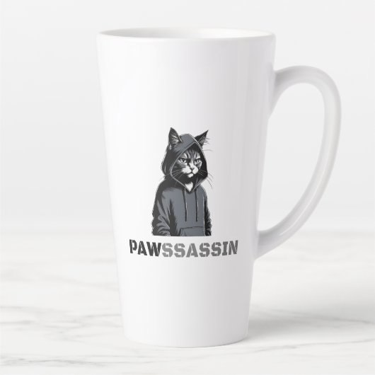 PAWSSASSIN Latte Mug – Hood Cat Energy カフェラテマグ (右)