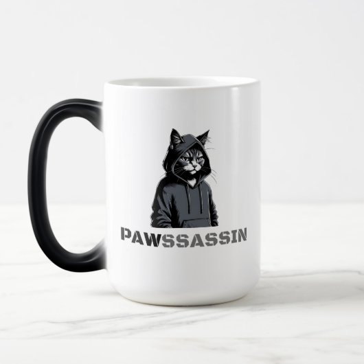 PAWSSASSIN Morphing Mug – Hood Cat in Disguise モーフィングマグカップ (左)