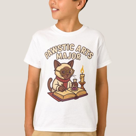Pawstic Arts 専攻の - Scholar Cat Tシャツ (正面)