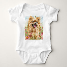 Pawtected by Pomeranian Baby Bodysuit ベビーボディスーツ