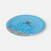 「PAWTYしよう」ラブラドールパーティーリトルブルー紙プレート ペーパープレート (アングル)