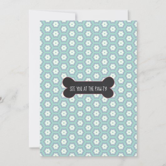Pawtyの招待状犬の子犬の誕生日の招待状 招待状 (裏面)