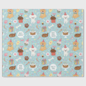 Pawty Time! Dog Birthday ラッピングペーパー (フラット)