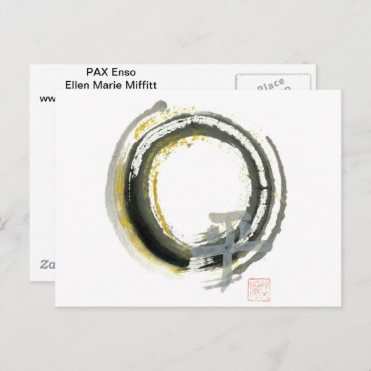 PAXを使った円奏、墨絵 ポストカード (正面/裏面)