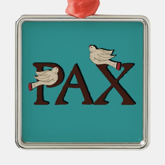 PAX (平和)のオーナメントの鳥 メタルオーナメント (正面)