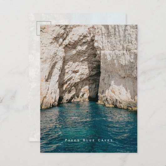 Paxos Blue Caves Greece Coastal ポストカード (正面/裏面)