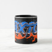 Paxton Vorname Name Graffiti blue orange Tasse マグカップ (中央)