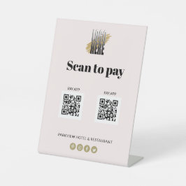 Pay Apps シンプル 2 QRコードに対するロゴスキャン赤面 台座サイン