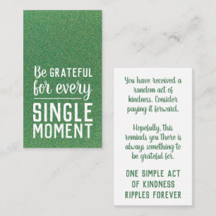 Pay Forward Random Act of Kindness エメラルドグリーン 名刺