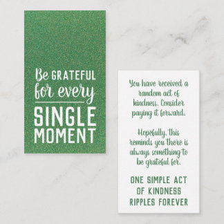 Pay Forward Random Act of Kindness エメラルドグリーン 名刺