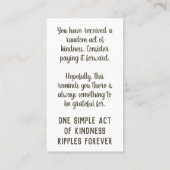 Pay it Forward ゴールドラメ ランダムな親切 名刺 (裏面)