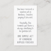 Pay it Forward ランダムな親切行為 シルバーグリッター 名刺 (裏面)